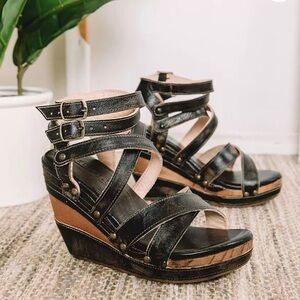 Bed Stu Juliana Leather Wedge Heel